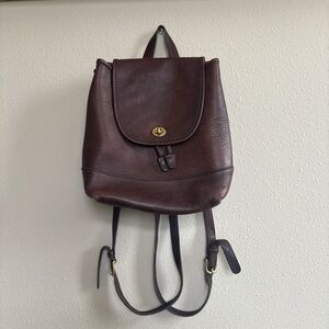 Coach Brown Leather Backpack